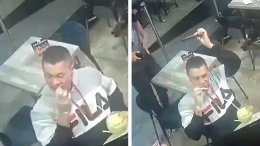 VIDEO: Asaltan a hombre y no deja de comer alitas; su reacción se hace viral