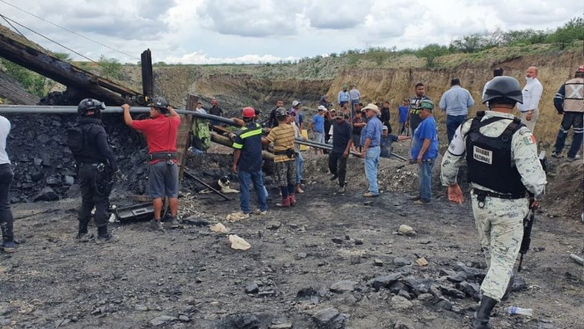 Ejercito Mexicano, CNPC y STPS participan en labores de rescate tras colapso en mina de Coahuila