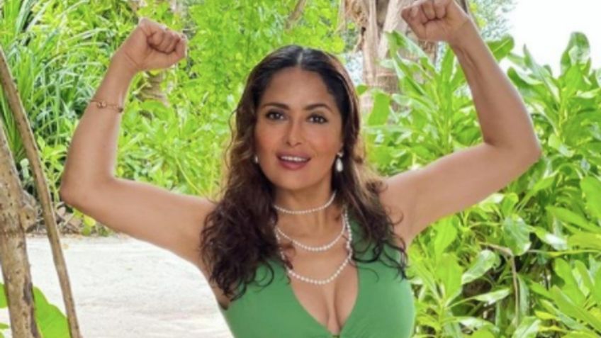 Salma Hayek conquista las redes al cumplir el challenge de Britney Spears