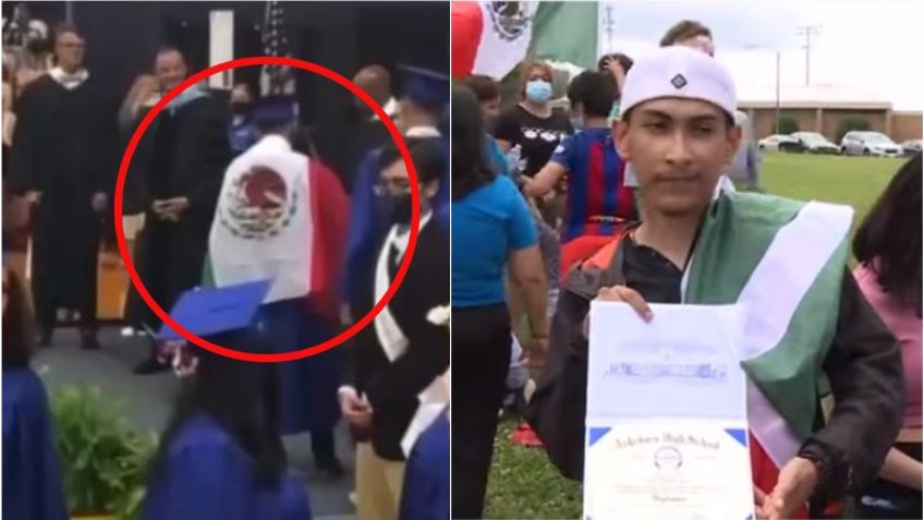 Alumno que no recibió diploma por portar bandera de México ya tiene su título en EU