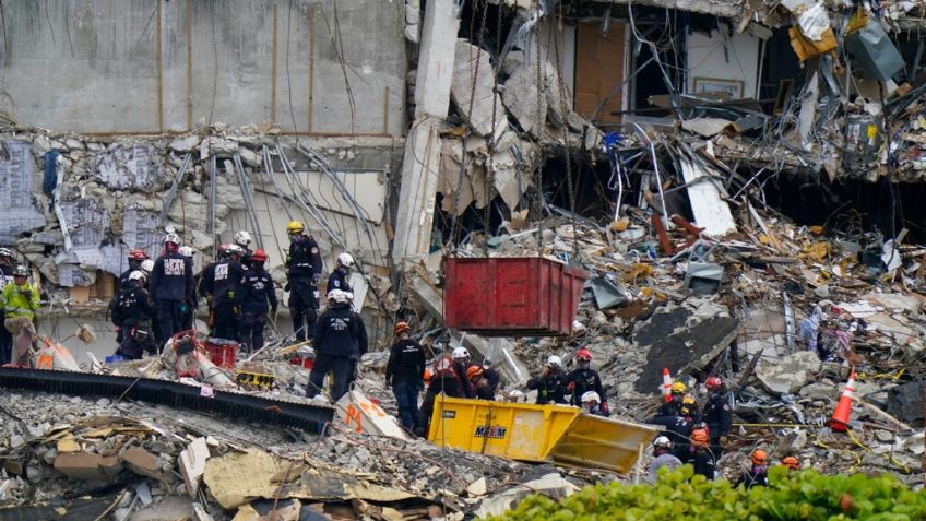 Detienen búsqueda de víctimas del derrumbe en Miami por inestabilidad del edificio