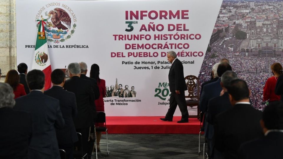 Discurso de los tres años del triunfo de AMLO: FOTO: Daniel Ojeda