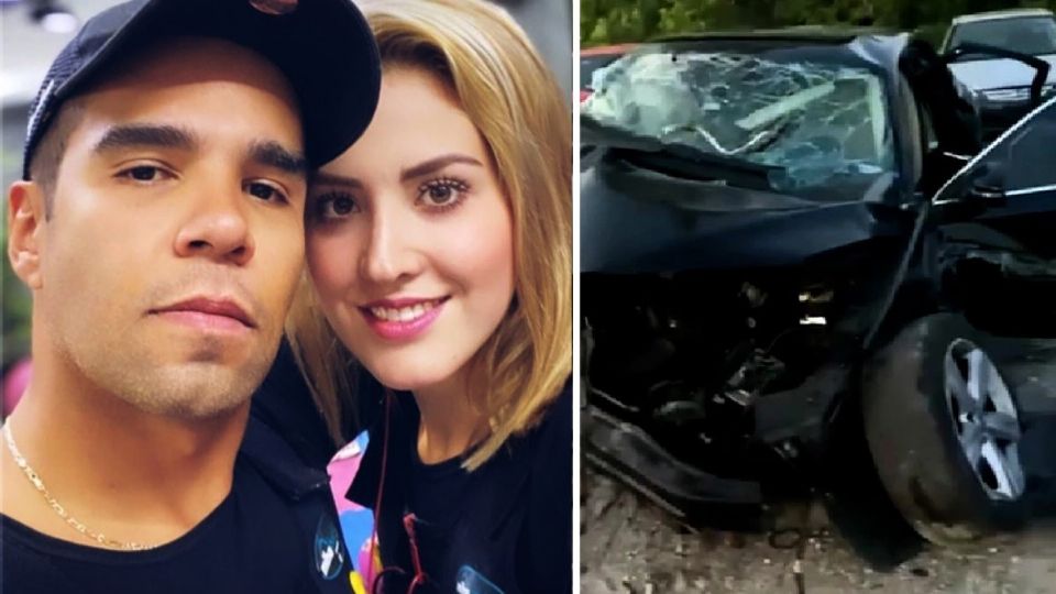 Emir Pabón y su esposa sufrieron un accidente cuando viajaban en un taxi por aplicación en Houston, Texas. Foto: Especial