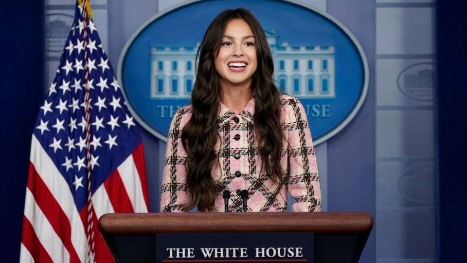 Olivia Rodrigo en la Casa Blanca. Foto: AP