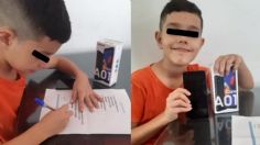 Niño presume su primer celular, pero sus padres lo obligan a firmar ÉSTE contrato para usarlo