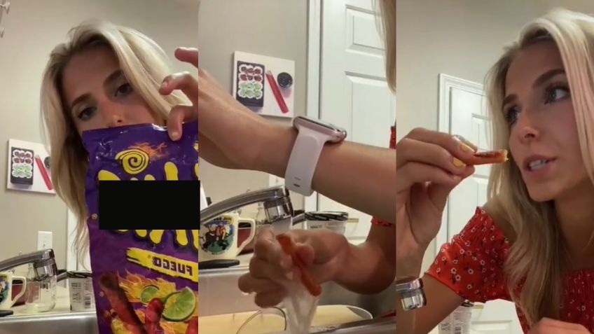 Tiktoker OFENDE a mexicanos tras quitar con AGUA el CHILITO a los Takis | VIDEO