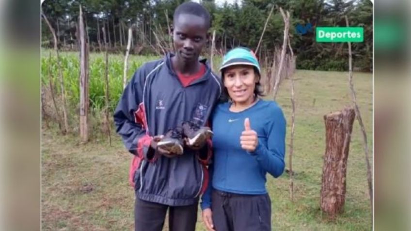 ¡Espíritu olímpico! La atleta Gladys Tejeda regala sus zapatos a un deportista keniano de bajos recursos