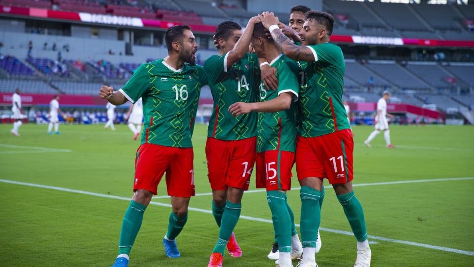 México celebra gol contra Francia. Foto: EFE