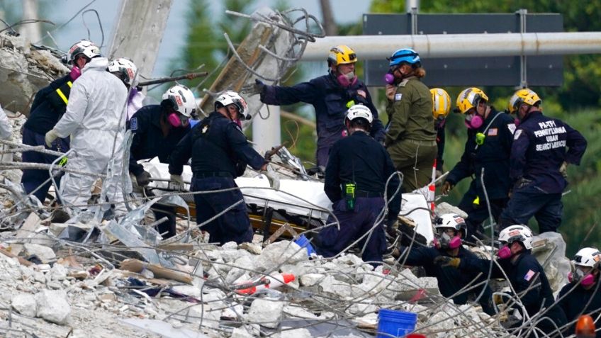 Recuperan 3 cuerpos de edificio colapsado en Miami; sube a 27 la cifra de muertos