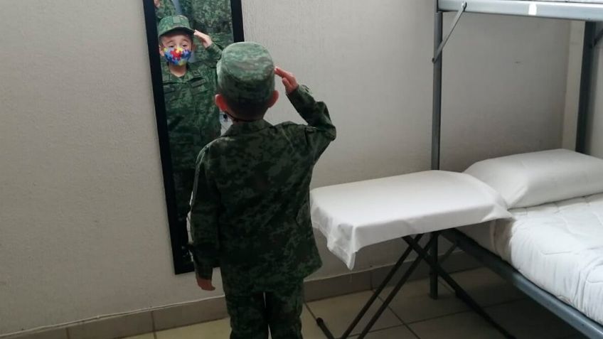 Niño de 5 años con autismo cumple su sueño y se convierte en soldado por un día en Edomex