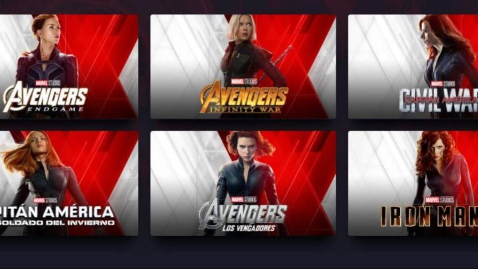 Las portadas de las películas en las que sale Black Widow fueron cambiadas en Disney +
Foto: Disney +