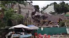 Captan derrumbe en la playa "Los muertos" de Puerto Vallarta; los turistas salen corriendo: VIDEO