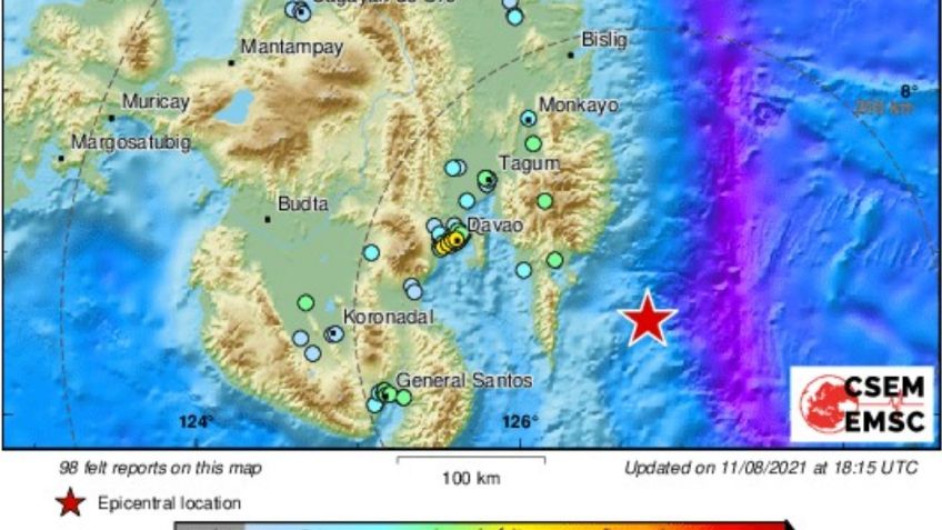 Se registra terremoto de 7.2 grados en Filipinas; hay alerta de Tsunami