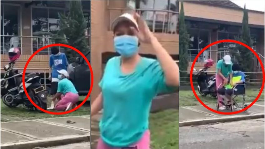 Mamá hace pasar a su hija como discapacitada para pedir limosna; indigna en redes