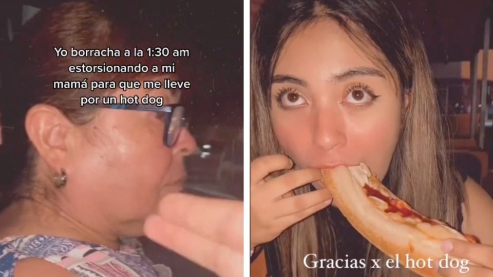 En el video se ve a la joven ya de madrugada pedirle a su mamá que la lleve por un Hot Dog. FOTO: Especial