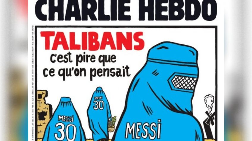 Charlie Hebdo vincula en su portada a Messi y el PSG con el régimen talibán de Afganistán