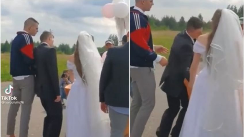 Novio llega tan borracho a su boda que NO puede pararse; polémico VIDEO se hace viral en TikTok