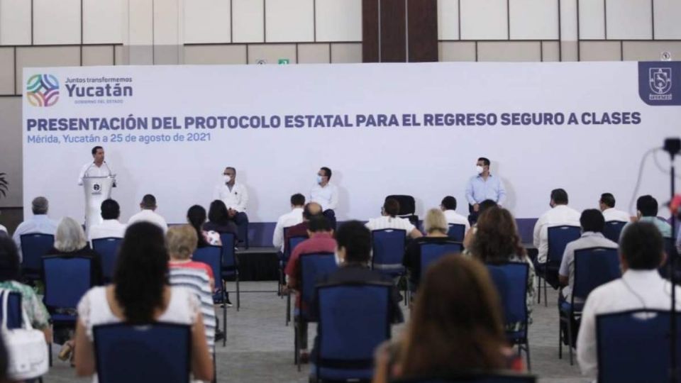 El protocolo de regreso a clases fue presentado por el gobierno de Yucatán
Foto: Especial