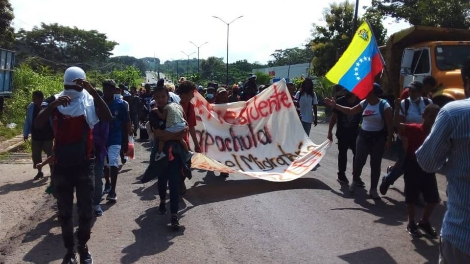 Alrededor de mil personas conforman la caravana migrante que tiene planeado llegar a la Ciudad de México. Foto: Especial