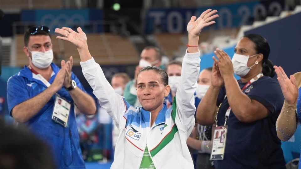 Oksana Chusovitina se retira a sus 46 años tras su participación en Tokio 2020. Foto: Twitter @gymnastics