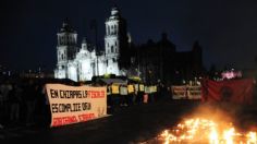 Normalistas de Chiapas retiran campamento del Zócalo, se moverán a la SEGOB