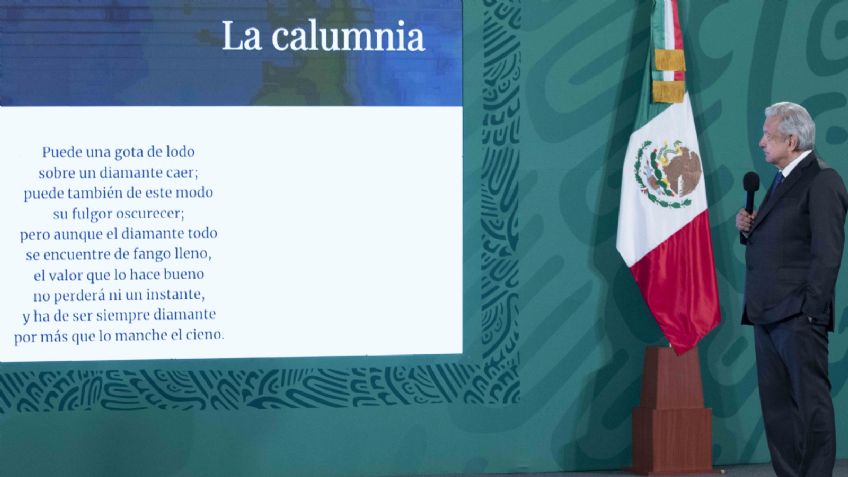 AMLO dedica poema "La Calumnia" de Rubén Darío a la prensa; presume su nuevo libro