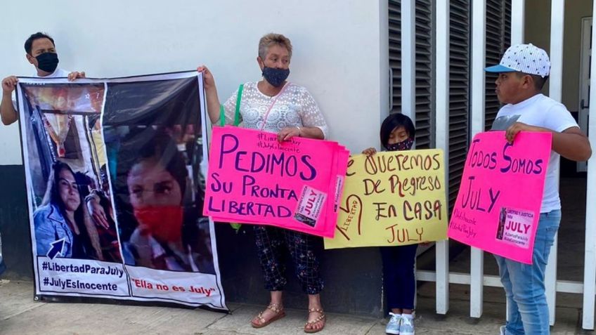 Protestan en penal de Veracruz para exigir liberación de July