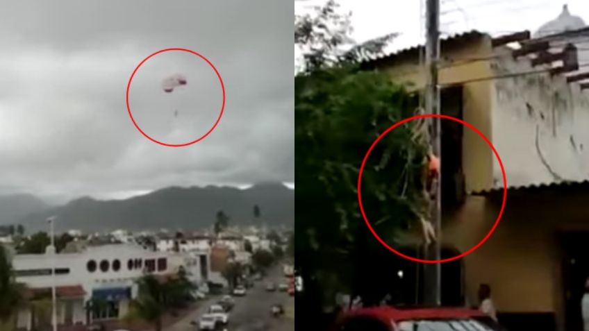 Parachute se rompe mientras volaba en Puerto Vallarta; captan la caída de la mujer | VIDEO VIRAL