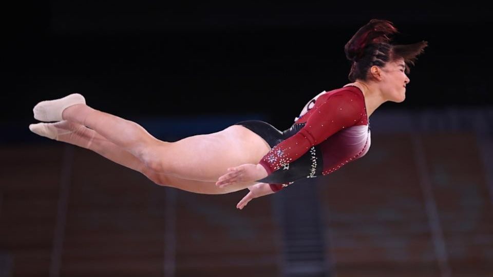 Alexa Moreno, durante la final de Salto de caballo en Gimnasia astística. Foto: Reuters