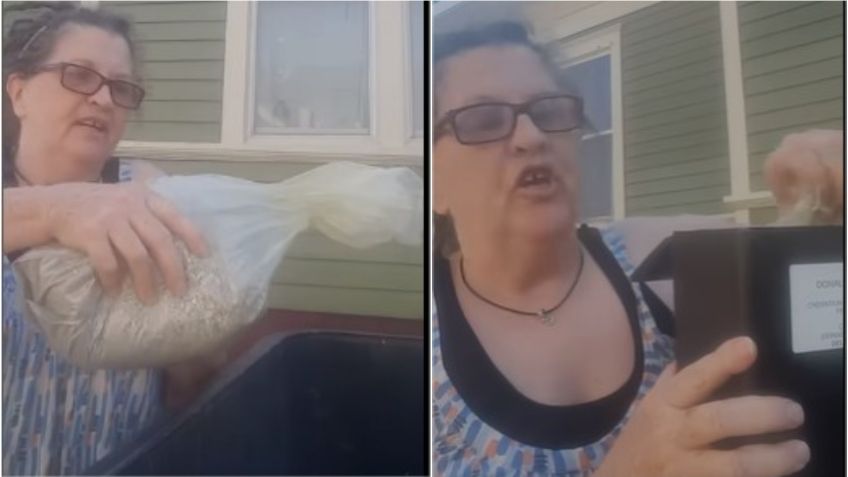 Mujer tira las cenizas de su esposo a la basura y se hace viral "Por todas las veces que me pateó"