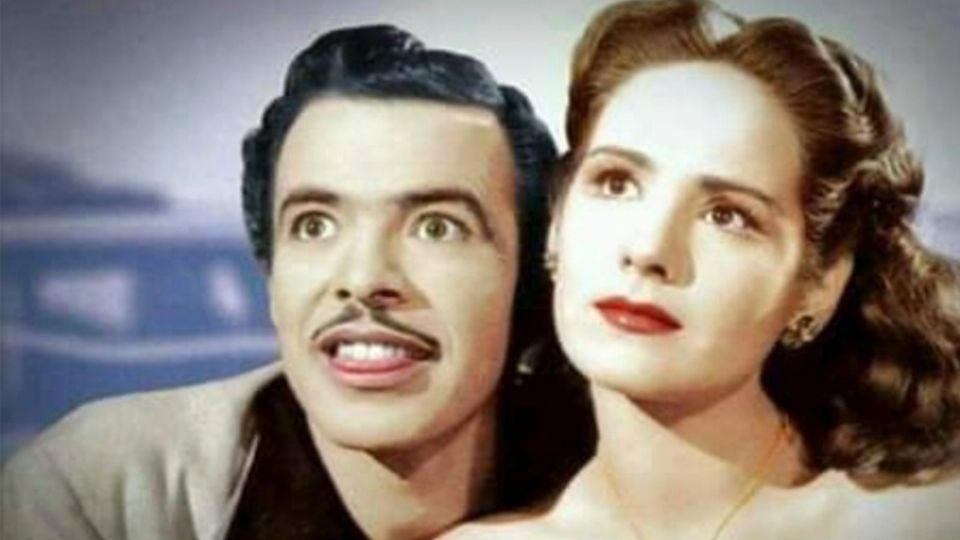 Rosita Quintana junto a 'Tin Tan' durante una de sus películas. Foto: Especial