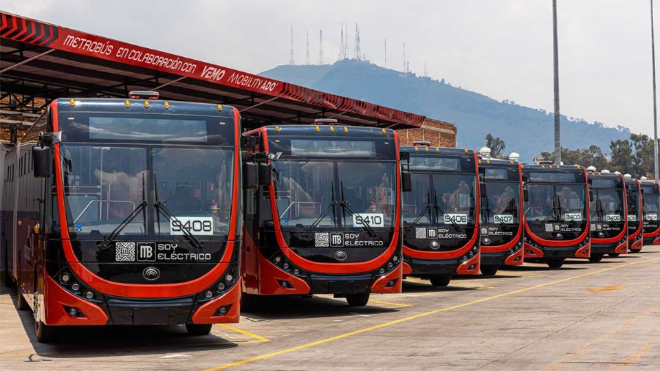 Diez unidades de autobuses eléctricos estarán funcionando en la línea 3 del Metrobús. Foto: Especial