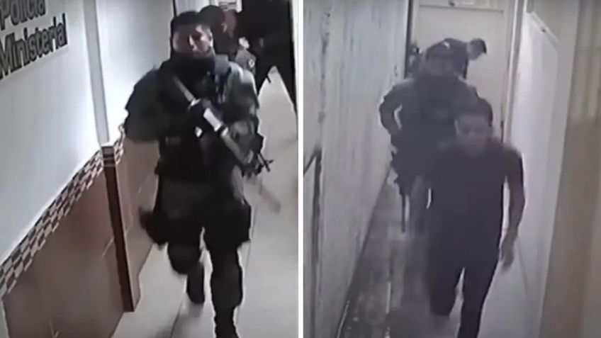 Revelan VIDEO del escape de “El Calamardo” de la Fiscalía de Tamaulipas, comando lo ayudó