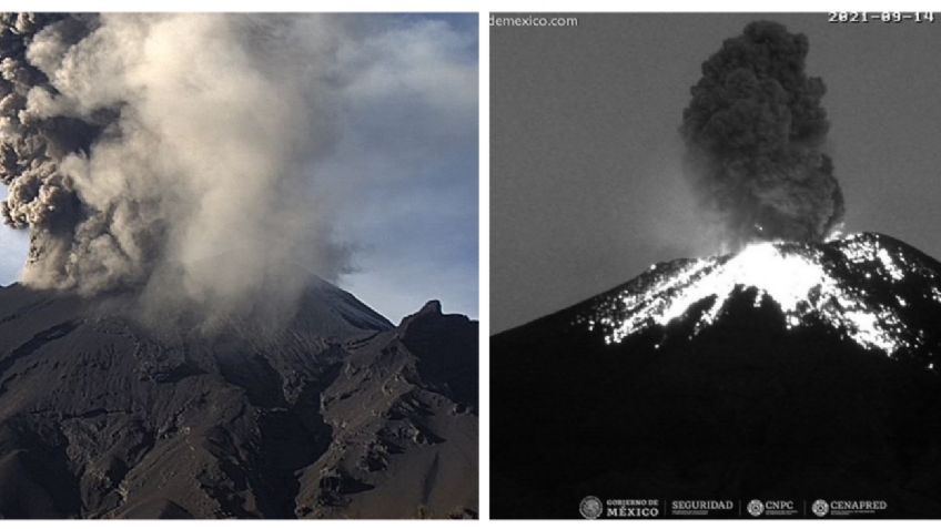 Popocatépetl lanza material incandescente; así se vio la explosión