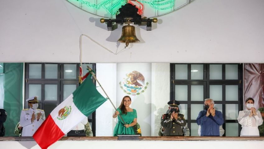 Mara Lezama encabeza grito de Independencia en Cancún