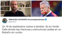 Chivas: usuarios de redes sociales tunden a Fernando Schwartz por tuit sobre el sismo y Vucetich