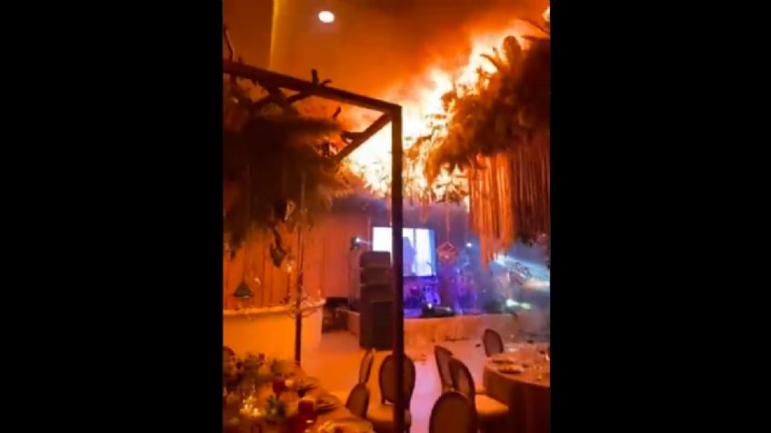 Pánico en boda en Torreón: pirotecnia en el baile de novios provoca feroz incendio