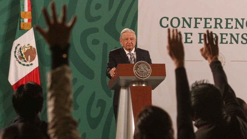 El presiente durante su conferencia mañanera. FOTO: Cuartoscuro