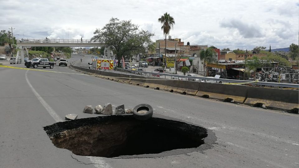 El socavón de mayores dimensiones fue el que se registró el 1 de septiembre Foto: Especial