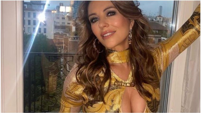 Elizabeth Hurley: muestra el intenso vestido con el que se presentó en Milán