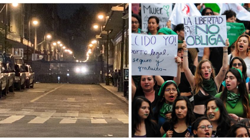 Blindan el Zócalo con vallas por marcha feminista de este martes