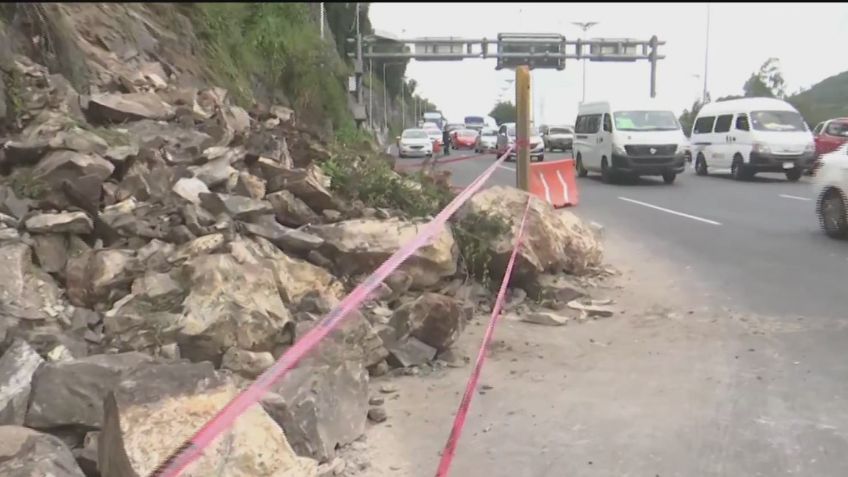 Se desgaja Cerro del Zacatenco y afecta tránsito en Insurgentes Norte