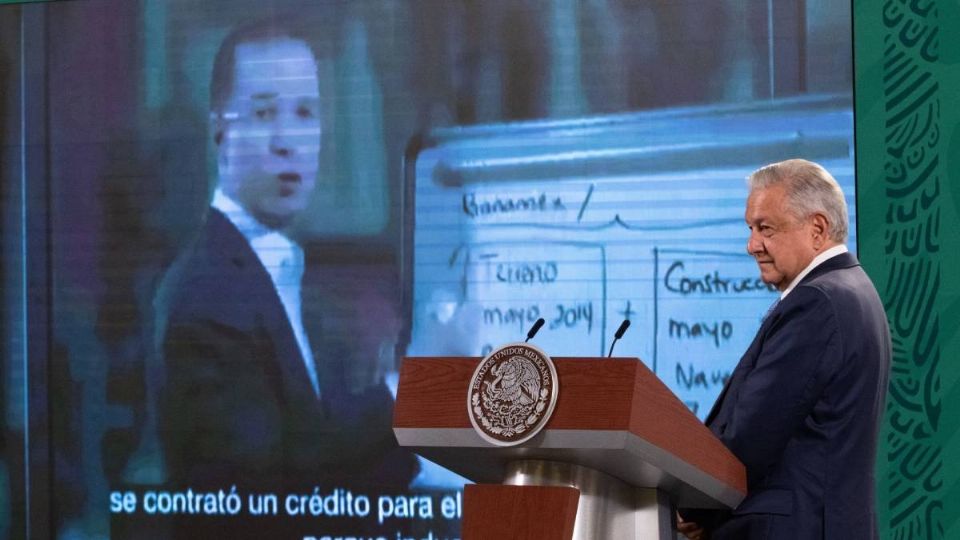 AMLO hablando sobre Ricardo Anaya en una de las mañaneras. Foto: Cuartoscuro