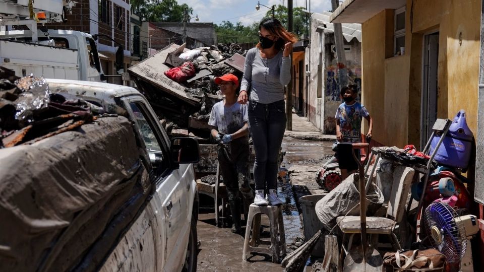 Personas damnificados por inundaciones en Tula. Foto: Archivo / CUARTOSCURO