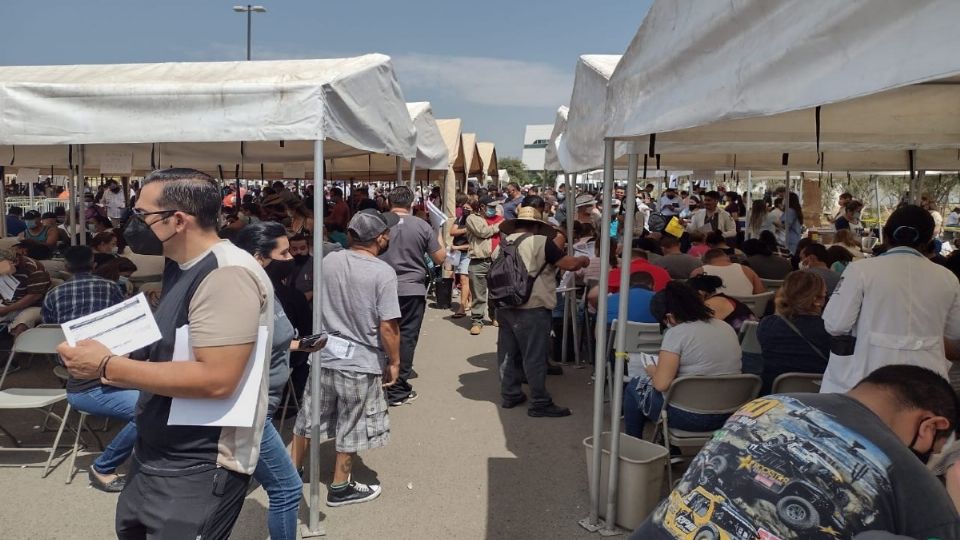 Así luce la jornada de vacunación en Tijuana. Foto: Especial