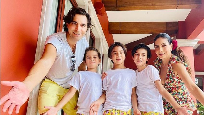 Paty Manterola presume en redes a sus tres bellos hijos, ¿a quién se parecen?