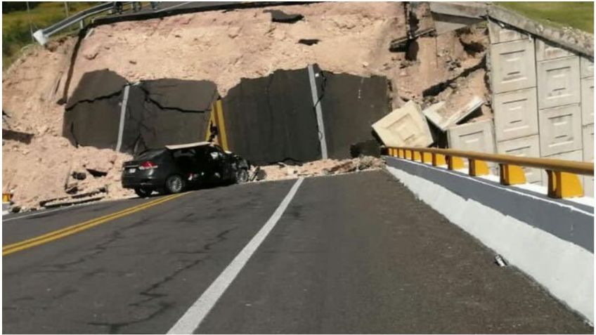 Colapsa puente en carretera de San Luis Potosí: hay un muerto y cuatro heridos | FOTOS