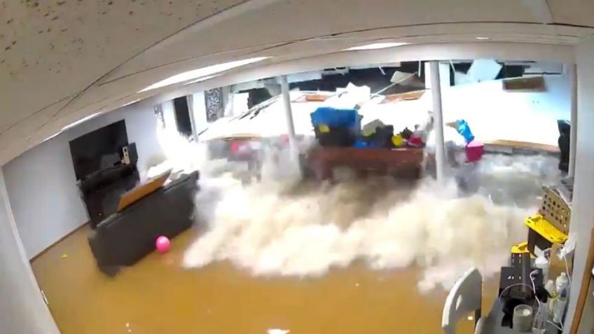 New Jersey: Inundaciones colapsan muro de vivienda, agua arrasa con todo a su paso: VIDEO