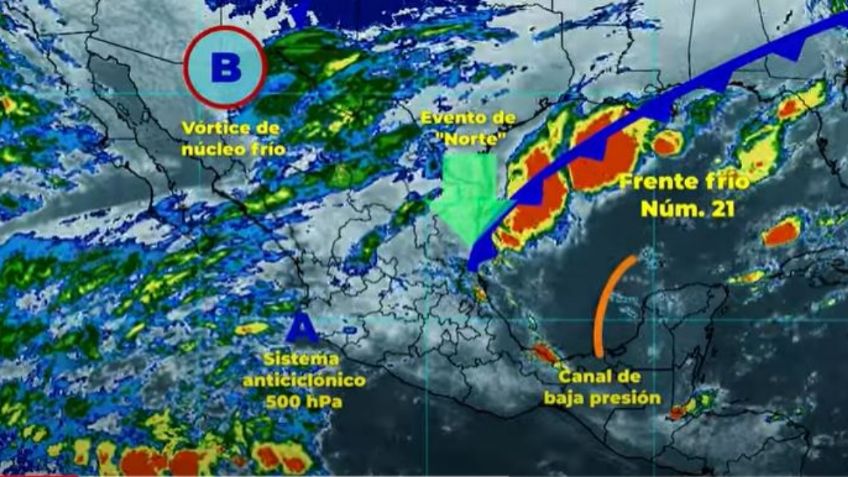 Frente Frío 21: Estos son los estados que tendrán lluvias, fuertes rachas de viento y nevadas