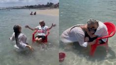 Abuelita de 94 años conoce por primera vez el mar y su reacción enternece en redes | VIDEO